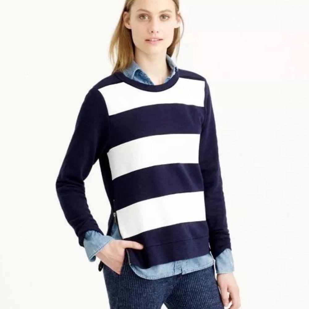 J. Crew side zip paint stripe sweatshirt
